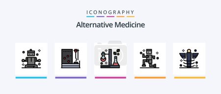 Illustration for Alternative Medicine Line Filled 5 Icon Pack Including running. exercise. medicine. recovery. hospital. Creative Icons Design - Royalty Free Image