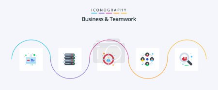 Illustration for Business And Teamwork Flat 5 Icon Pack Including graph. analytics. employee. work. team - Royalty Free Image