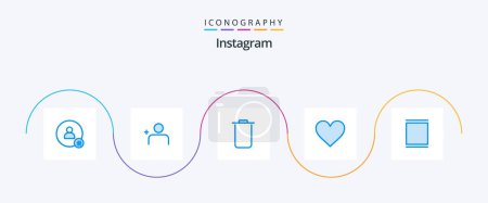 Téléchargez les illustrations : Instagram Blue 5 Icon Pack Including sets. gallery. instagram. like. instagram - en licence libre de droit