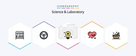 Illustration for Science 25 FilledLine icon pack including . . science. science. bowl - Royalty Free Image