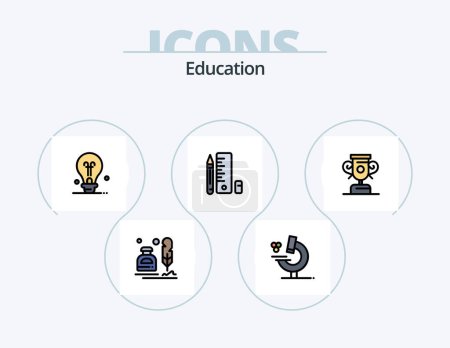 Photo for Education Line Filled Icon Pack 5 Icon Design. . geometrical. education. education. education - Royalty Free Image