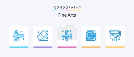 Illustration for Fine Arts Blue 5 Icon Pack Including art. paint. art. arts. graphic. Creative Icons Design - Royalty Free Image