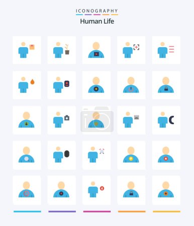 Ilustración de Creative Human 25 Flat icon pack  Such As human. avatar. plant. video. human - Imagen libre de derechos