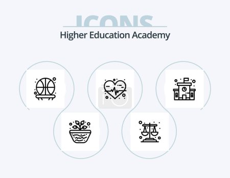 Illustration for Academy Line Icon Pack 5 Icon Design. . online. education. lesson. search - Royalty Free Image