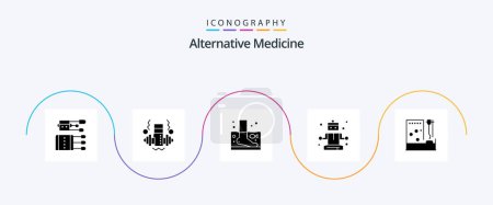 Illustration for Alternative Medicine Glyph 5 Icon Pack Including hospital. wellness. fish. relaxing. wellness - Royalty Free Image