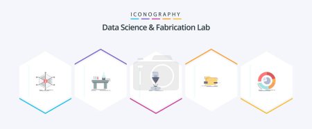 Téléchargez les illustrations : Data Science And Fabrication Lab 25 Flat icon pack including skrewdriver. box. laboratory. steel. fabrication - en licence libre de droit
