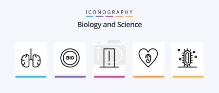 Illustration for Biology Line 5 Icon Pack Including medicine. cardiogram. atom. biology. laboratory. Creative Icons Design - Royalty Free Image