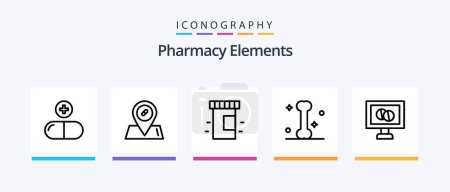 Ilustración de Pharmacy Elements Line 5 Icon Pack Including medicine. doctor. medical. condom. medicine. Creative Icons Design - Imagen libre de derechos