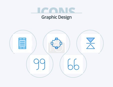 Téléchargez les illustrations : Design Blue Icon Pack 5 Icon Design. . points. vertical - en licence libre de droit