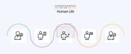 Ilustración de Human Line 5 Icon Pack Including debit. card. avatar. body. move - Imagen libre de derechos