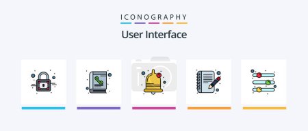 Illustration for User Interface Line Filled 5 Icon Pack Including navigation. location. equalizer. home.. Creative Icons Design - Royalty Free Image