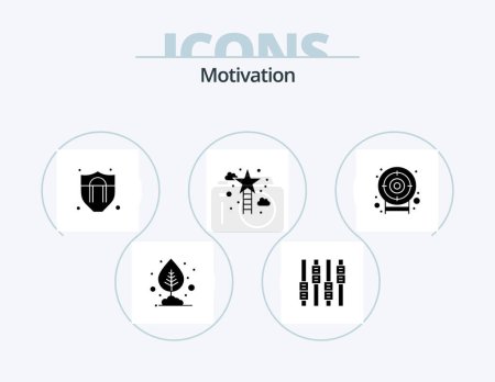Ilustración de Motivation Glyph Icon Pack 5 Icon Design. target. darts. protection. success. star - Imagen libre de derechos