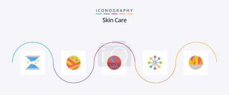 Illustration for Skin Flat 5 Icon Pack Including skin. skin. protein. dry skin. dry - Royalty Free Image