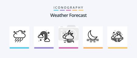 Illustration for Weather Line 5 Icon Pack Including day. cloud. wind. sunny. day. Creative Icons Design - Royalty Free Image