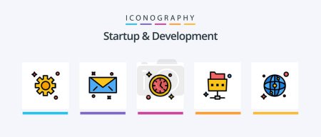 Illustration for Startup And Develepment Line Filled 5 Icon Pack Including . map. hardware. location. play. Creative Icons Design - Royalty Free Image
