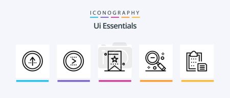 Téléchargez les illustrations : Ui Essentials Line 5 Icon Pack Including ui. interface. ui. attachment. ui. Creative Icons Design - en licence libre de droit