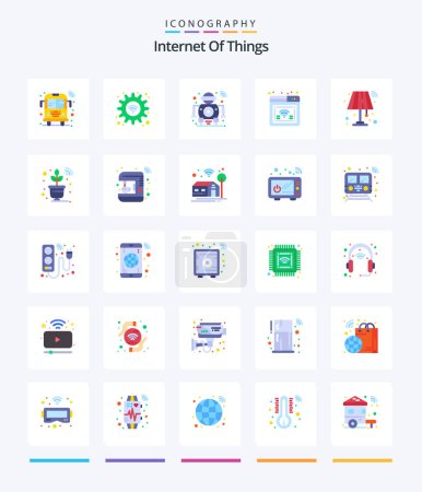 Téléchargez les illustrations : Creative Internet Of Things 25 Flat icon pack  Such As interior. web. future. online. tech - en licence libre de droit