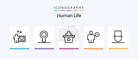 Téléchargez les illustrations : Human Line 5 Icon Pack Including human. body. human. avatar. speech. Creative Icons Design - en licence libre de droit