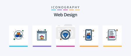 Illustration for Web Design Line Filled 5 Icon Pack Including edit tools. mobile. layer. design. web. Creative Icons Design - Royalty Free Image
