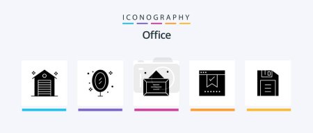 Illustration for Office Glyph 5 Icon Pack Including okay. good. reflection. check. office. Creative Icons Design - Royalty Free Image