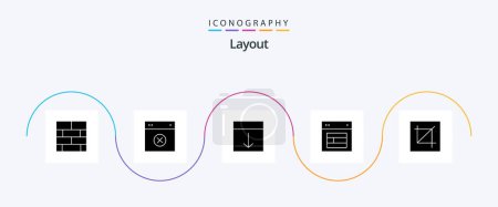 Téléchargez les illustrations : Layout Glyph 5 Icon Pack Including web. layout. ui. design. layout - en licence libre de droit