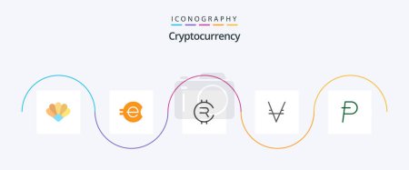 Illustration for Cryptocurrency Flat 5 Icon Pack Including coin. crypto currency. rubycoin. crypto. via coin - Royalty Free Image