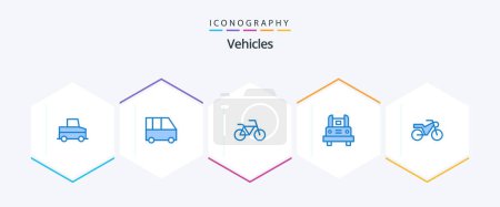Illustration for Vehicles 25 Blue icon pack including . motorcycle. vehicles. motorbike. transportation - Royalty Free Image