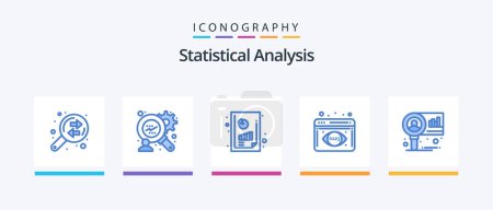 Ilustración de Statistical Analysis Blue 5 Icon Pack Including . market. financial report. diagram. data visualization. Creative Icons Design - Imagen libre de derechos