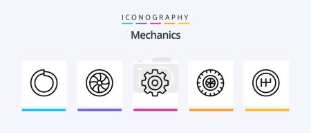 Ilustración de Mechanics Line 5 Icon Pack Including . side.. Creative Icons Design - Imagen libre de derechos