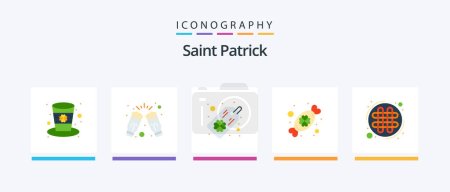 Illustration for Saint Patrick Flat 5 Icon Pack Including ireland. festival. wine. day. candy. Creative Icons Design - Royalty Free Image