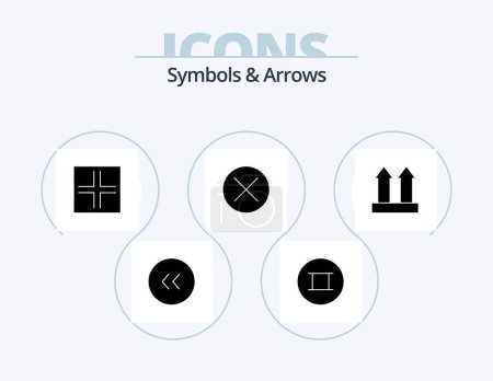 Ilustración de Symbols and Arrows Glyph Icon Pack 5 Icon Design. transport. arrows. symbols. sign. dollar - Imagen libre de derechos