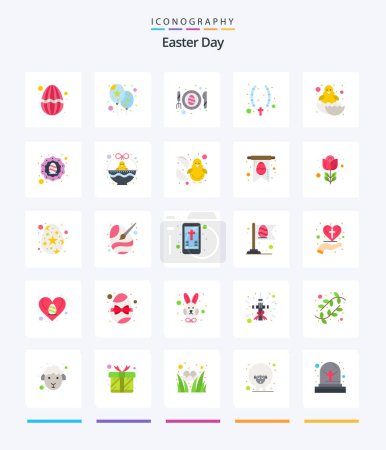 Illustration for Creative Easter 25 Flat icon pack  Such As easter. baby. fried. jewelry. christian - Royalty Free Image
