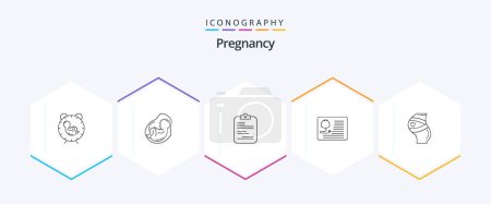 Ilustración de Pregnancy 25 Line icon pack including doctor. obstetrics. document. paper - Imagen libre de derechos