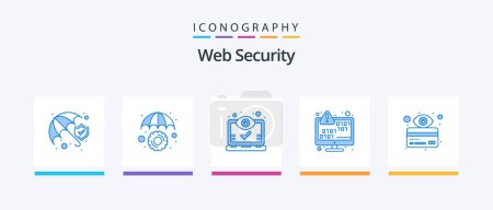 Illustration for Web Security Blue 5 Icon Pack Including error. encoding. computer. data encryption. views. Creative Icons Design - Royalty Free Image