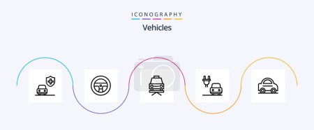 Illustration for Vehicles Line 5 Icon Pack Including . repair. van. car - Royalty Free Image