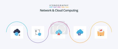 Illustration for Network And Cloud Computing Flat 5 Icon Pack Including folder. computing. monitor. technology. cloud - Royalty Free Image