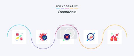 Illustration for Coronavirus Flat 5 Icon Pack Including anatomy. germs. safe. blood. virus - Royalty Free Image
