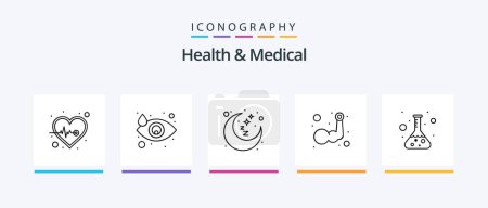 Illustration for Health And Medical Line 5 Icon Pack Including . supervision. medicine. medical. rest time. Creative Icons Design - Royalty Free Image