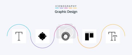 Illustration for Design Glyph 5 Icon Pack Including . align. caps - Royalty Free Image