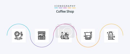 Illustration for Coffee Shop Line 5 Icon Pack Including breakfast. milk. shop. jug. powder - Royalty Free Image