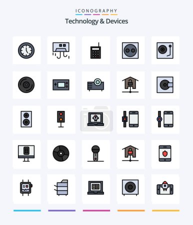 Téléchargez les illustrations : Creative Devices 25 Line FIlled icon pack  Such As electronic. devices. devices. walkie. radio - en licence libre de droit