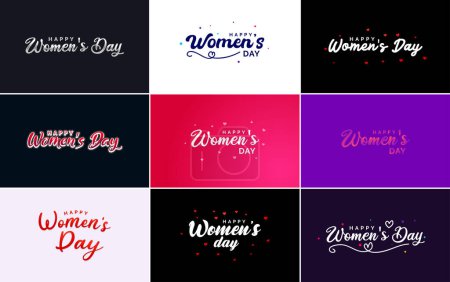 Photo for Happy Women's Day typography design with a pastel color scheme and a geometric shape vector illustration - Royalty Free Image