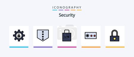 Illustration for Security Line Filled 5 Icon Pack Including . shield. touch. security. key. Creative Icons Design - Royalty Free Image