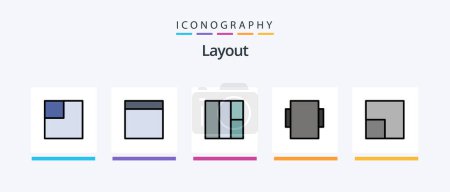 Ilustración de Layout Line Filled 5 Icon Pack Including . view.. Creative Icons Design - Imagen libre de derechos