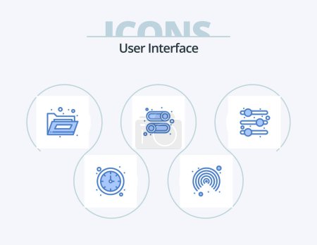 Illustration for User Interface Blue Icon Pack 5 Icon Design. . . storage. user interface. disable - Royalty Free Image