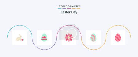 Ilustración de Easter Flat 5 Icon Pack Including egg. nature. flower. eastre. plant - Imagen libre de derechos