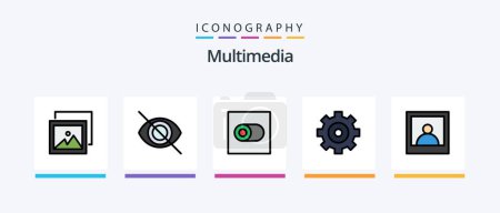 Ilustración de Multimedia Line Filled 5 Icon Pack Including . preferences. toggle. control. Creative Icons Design - Imagen libre de derechos