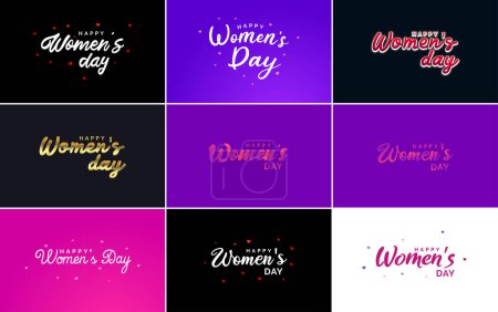 Ilustración de Set of International Women's Day cards with a logo - Imagen libre de derechos