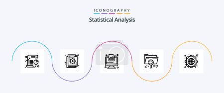 Téléchargez les illustrations : Statistical Analysis Line 5 Icon Pack Including document. analysis. failure. report. financial - en licence libre de droit
