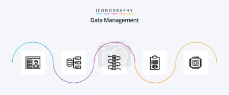 Ilustración de Data Management Line 5 Icon Pack Including job . check . base . note - Imagen libre de derechos